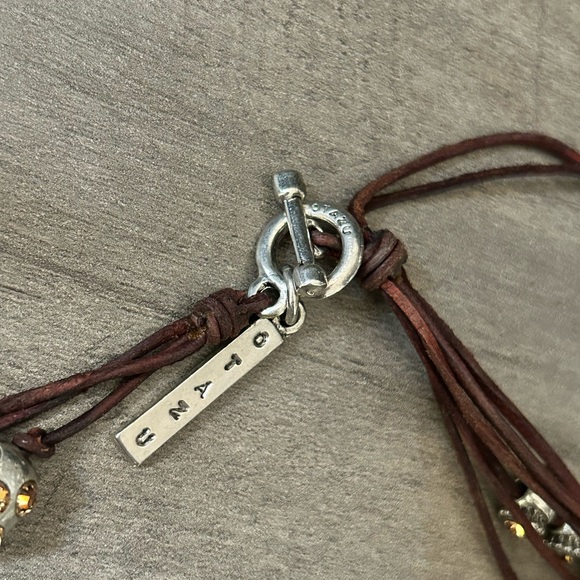 Otazu Classic Leather and Crystal Statement Necklace #G036 butterfly star - Picture 8 of 11